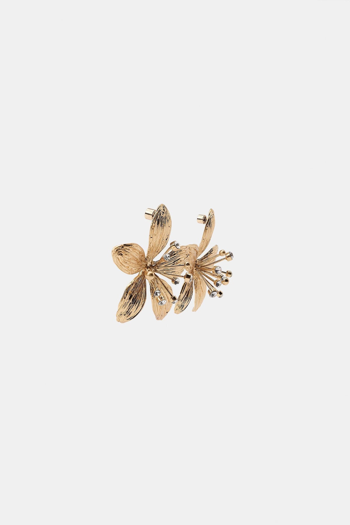 EMBOSSED FLOWER GEM EARRINGS